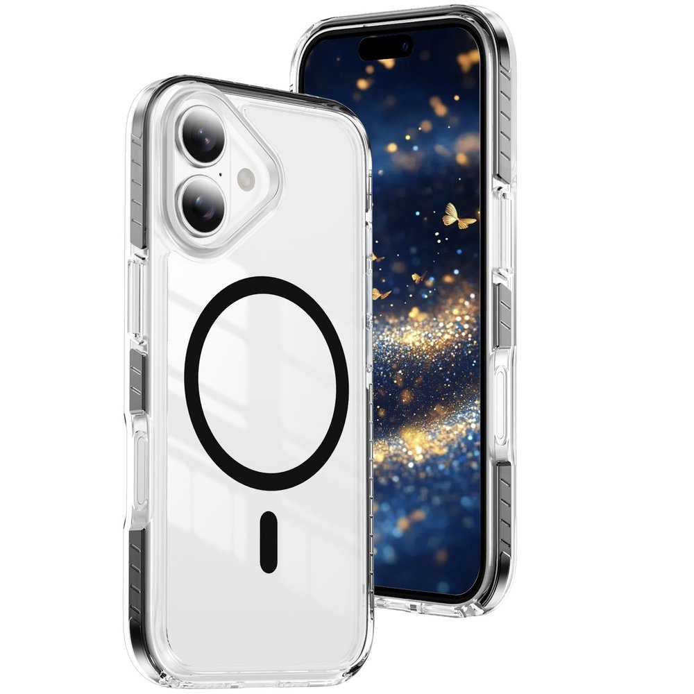 IMEIKONST Magnetic Clear Black Case for iPhone 17 6.3-Inch CHTM