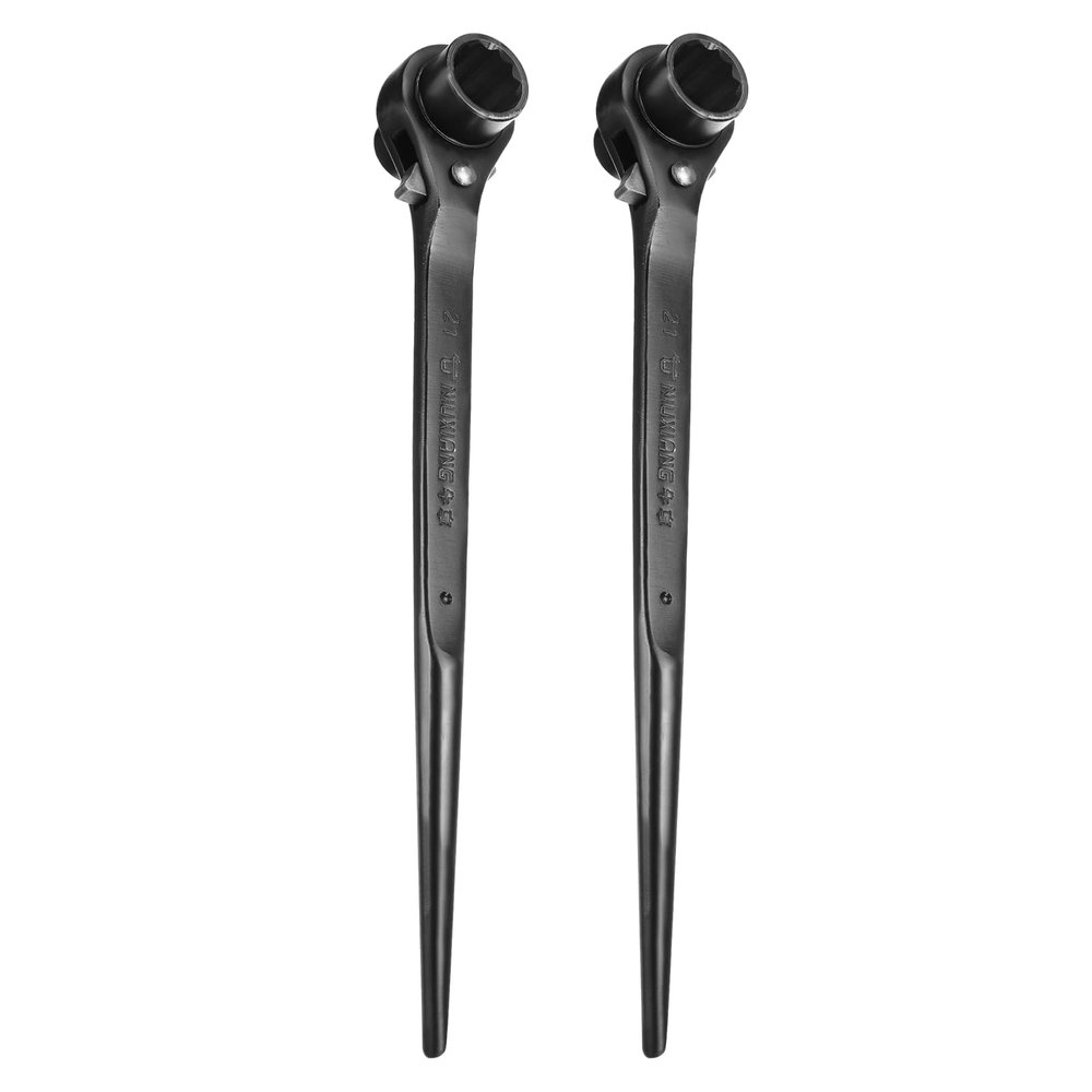 QUARKZMAN 2-Pack 19 mm x 21 mm Double-Ended Ratcheting Podger Wrenches