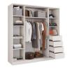 Masseno PINA Sliding-Door Wardrobe 180 x 205 x 58 cm with 4 Drawers and Mirror, Cashmere view 3