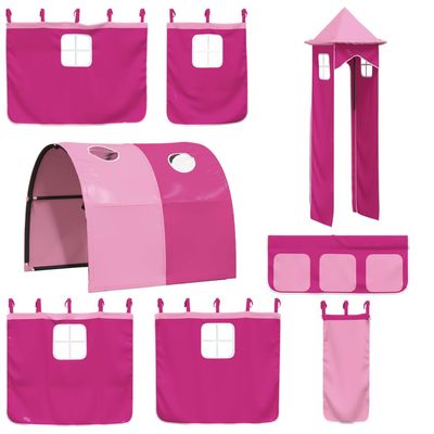 Tomostar Loft Bed Curtains with Tunnel and Tower, Pink