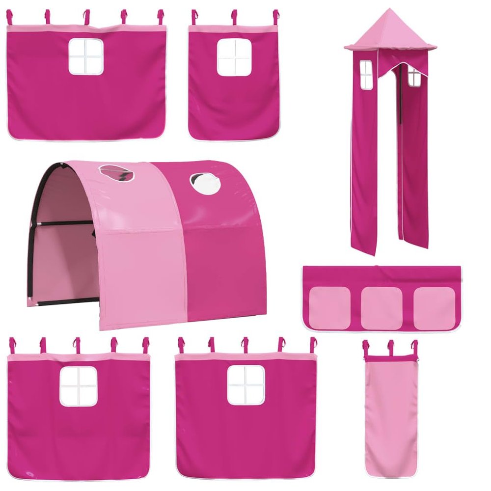 Tomostar Loft Bed Curtains with Tunnel and Tower, Pink