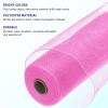 QUARKZMAN 3-Piece 10-Inch Pink Poly Jute Mesh Decorative Ribbon view 3