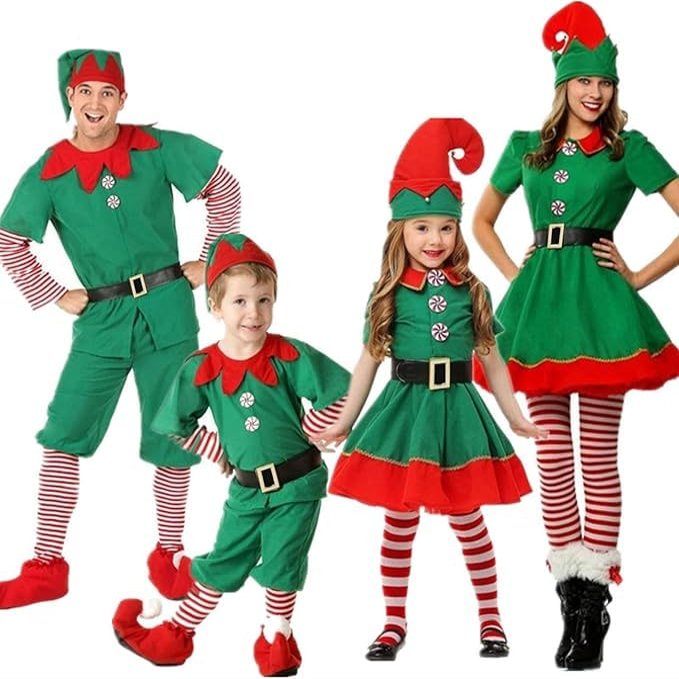 Christmas Elf Costume for Women, Men, Boys and Girls