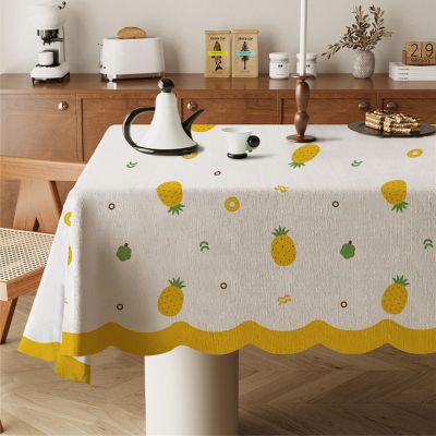 Odot Waterproof Cotton-Linen Tablecloth, Yellow Pineapple, 110 x 180 cm