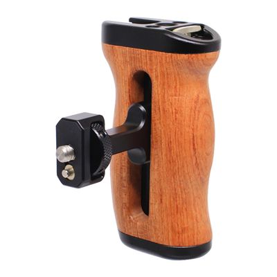 FUGASUN Wooden Side Handle, Compatible with ARRI 1/4" and 3/8", Adjustable Left/Right Grip