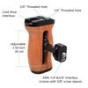 FUGASUN Wooden Side Handle, Compatible with ARRI 1/4" and 3/8", Adjustable Left/Right Grip view 3