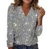 Women's Sequin Glitter Top with V-Neck for Festivals, Carnival and Parties view 1