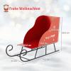 COSTWAY Christmas Decorative Sleigh, Metal Sleigh Basket, Red, 74 x 32 x 51 cm view 3