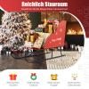 COSTWAY Christmas Decorative Sleigh, Metal Sleigh Basket, Red, 74 x 32 x 51 cm view 4