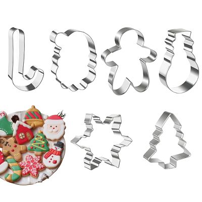 Christmas Cookie Cutter Set - Stainless Steel 6-Piece