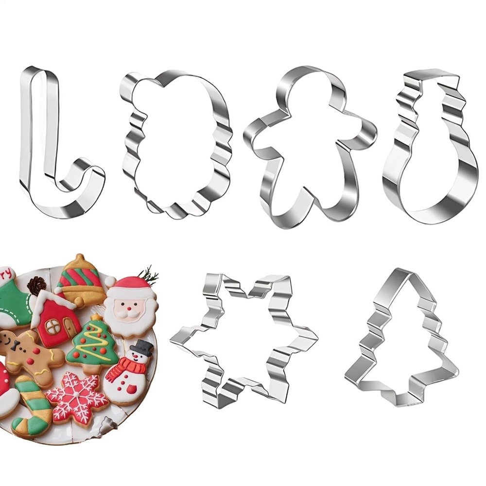 Christmas Cookie Cutter Set - Stainless Steel 6-Piece