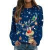 Women's Ugly Christmas Sweater with Reindeer Head Pattern view 1