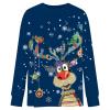 Women's Ugly Christmas Sweater with Reindeer Head Pattern view 3