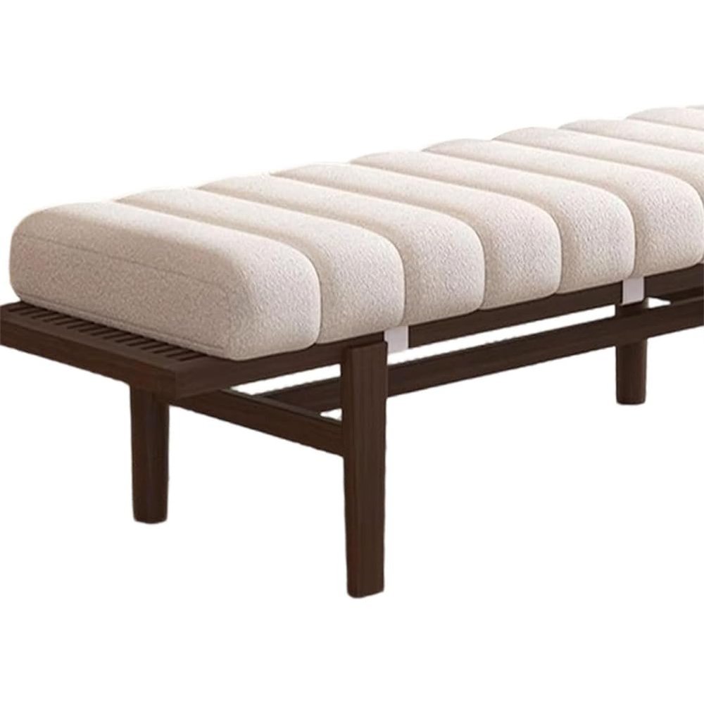 Universal Bench Cushion, 4.5-Inch Thick, Non-Slip, White, 40 x 70 cm