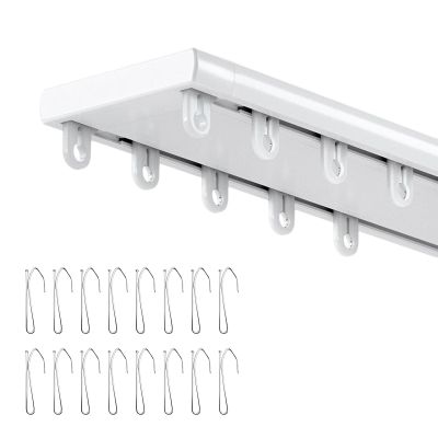 2-Track Ceiling Curtain Track, Aluminum, 1–8 m, White, 1.8 m