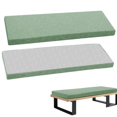WLXFF Outdoor Linen Bench Cushion, Green, 150 x 40 x 5 cm