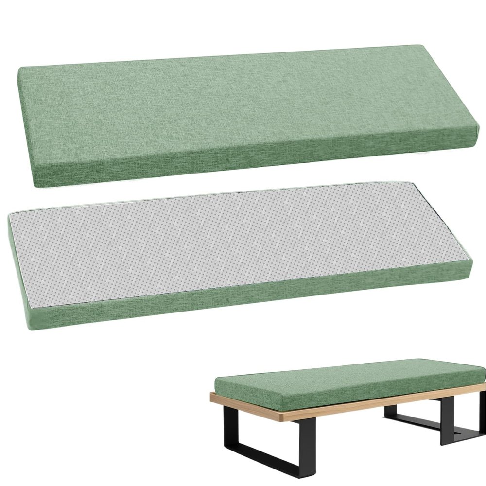 WLXFF Outdoor Linen Bench Cushion, Green, 150 x 40 x 5 cm