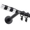 Fenster DEKOR Black Curtain Rod, 150 cm, Modern Single-Track Rod with Selectable Cylinder Finial view 1