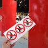 PLAFOPE 3-Pack Weatherproof PVC Safety Stickers, Do Not Sit or Lie Down, Red view 3