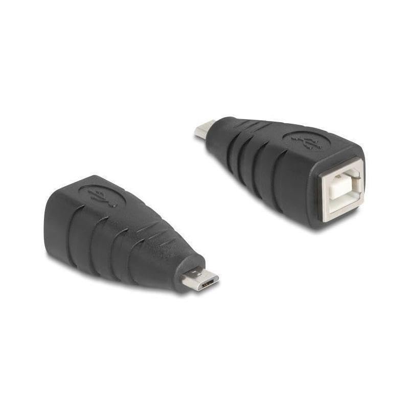 Delock USB 2.0 Micro-B Plug to Type-B Socket Adapter, 480 Mbps, Black
