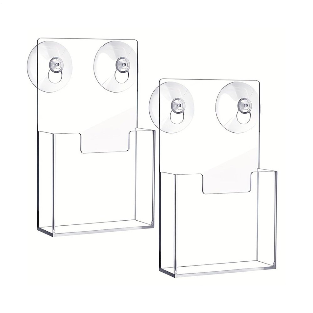 Wall-Mounted Brochure Holders, 2-Pack, Suction Cup