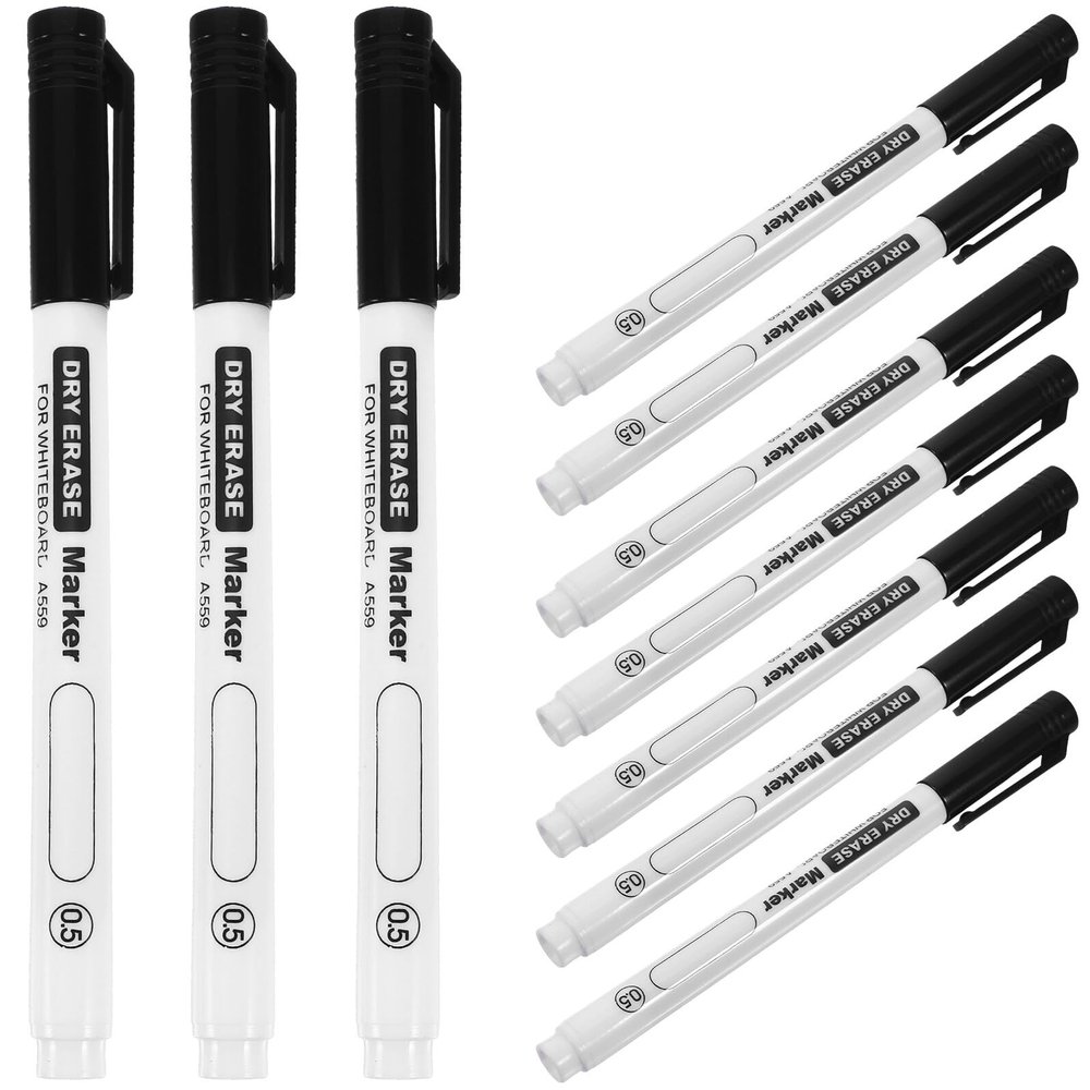 Baluue 10-Piece Fine-Point Whiteboard Markers, Waterproof, Easy to Write and Erase