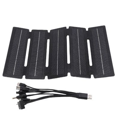 Qcwwy Foldable Solar Panel, 5-Fold Design, Small Power Station Generator, Waterproof, Lightweight, for Outdoor Emergencies, Travel, Camping, Hiking, and Mountaineering