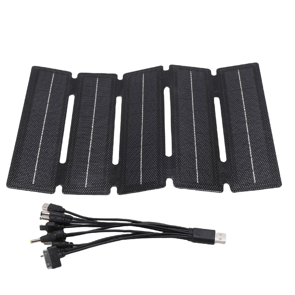 Qcwwy Foldable Solar Panel, 5-Fold Design, Small Power Station Generator, Waterproof, Lightweight, for Outdoor Emergencies, Travel, Camping, Hiking, and Mountaineering