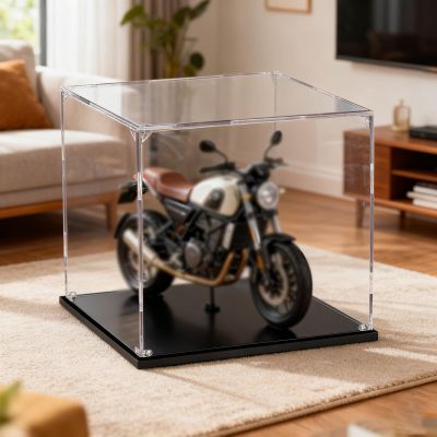 Acrylic Display Case 15/20/25/30/35/40/45/50 cm, Transparent Acrylic Box, Hobby Display Case with Large Storage, Customizable Toy Box for Sculptures (25 x 20 x H15 cm/10 x 8 x 6 in)