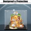 Acrylic Display Case 15/20/25/30/35/40/45/50 cm, Transparent Acrylic Box, Hobby Display Case with Large Storage, Customizable Toy Box for Sculptures (25 x 20 x H15 cm/10 x 8 x 6 in) view 3
