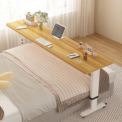 Mobile Laptop Desk with Sturdy Metal Legs, Adjustable Bedside Table for Eating and Working