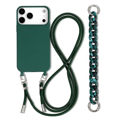 FIFTHAVE iPhone 17 Pro Crossbody Phone Case with Strap, Dark Green