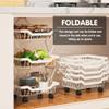 Folding Rolling Storage Cart, White 5-Tier Metal Kitchen Cart view 2