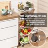 Folding Rolling Storage Cart, White 5-Tier Metal Kitchen Cart view 3