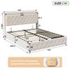 160 x 200 cm Bed with Storage, Upholstered LED Headboard, USB and USB-C view 3