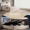 160 x 200 cm Bed with Storage, Upholstered LED Headboard, USB and USB-C view 4