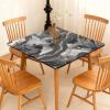 Morbuy Square Tablecloth with Elastic Edge, 3D Marble Pattern, Waterproof, Gray Gold, 120 x 120 cm view 2