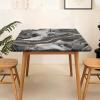 Morbuy Square Tablecloth with Elastic Edge, 3D Marble Pattern, Waterproof, Gray Gold, 120 x 120 cm view 3