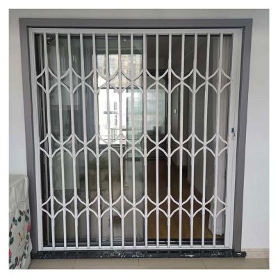 Aluminum Alloy Accordion Window Grille, Concealed Sliding, Foldable, Push-and-Pull, Outdoor, Burglar Protection (120 x 150 cm/47.2 x 59 in)