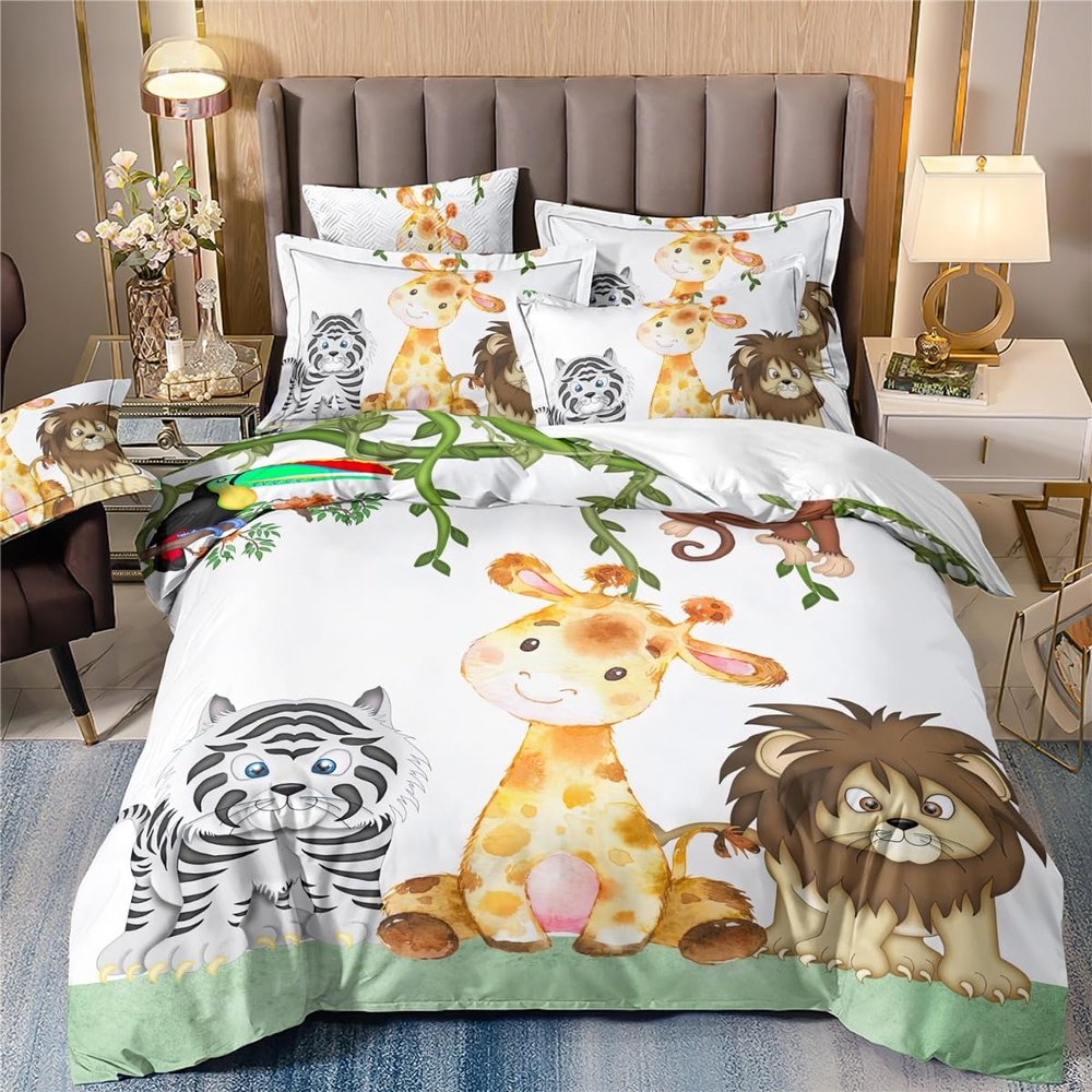 Kids' Jungle Animals Duvet Cover Set, 140 x 200 cm