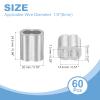 QUARKZMAN 60-Pack 24.5 x 20 x 13 mm Figure-Eight Aluminum Crimp Sleeves, 7.3 mm Inner Width, for 6 mm Wire Rope view 2