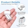 QUARKZMAN 60-Pack 24.5 x 20 x 13 mm Figure-Eight Aluminum Crimp Sleeves, 7.3 mm Inner Width, for 6 mm Wire Rope view 3