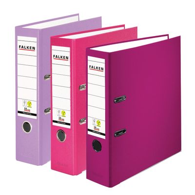 FALKEN 3-Pack PP-Color Binders, 3.15 in Wide, A4, Assorted Pastel Berry