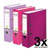FALKEN 3-Pack PP-Color Binders, 3.15 in Wide, A4, Assorted Pastel Berry view 2