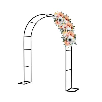 Black Metal Garden Arbor, 1.8–2.5 m, Rust-Resistant Trellis for Climbing Plants, Decorative Pergola for Weddings, Indoor and Outdoor Use, Stable Base (W 80 x H 200 cm)