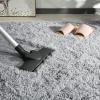 ANJIAJIE Shaggy Rug 110 x 150 cm, Soft Modern Solid-Color Design, Gray view 3