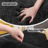 ANJIAJIE Shaggy Rug 115 x 120 cm, Soft Plush, Solid Black view 4