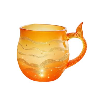HINAYOSAN Mermaid Glass Cup with Ocean Designs