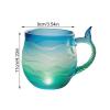 HINAYOSAN Mermaid Glass Cup with Ocean Designs view 3