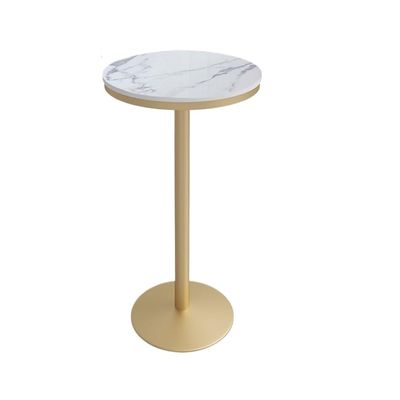 Round Marble Bar Table, Stylish Cocktail Table for Indoor and Outdoor Use, Large